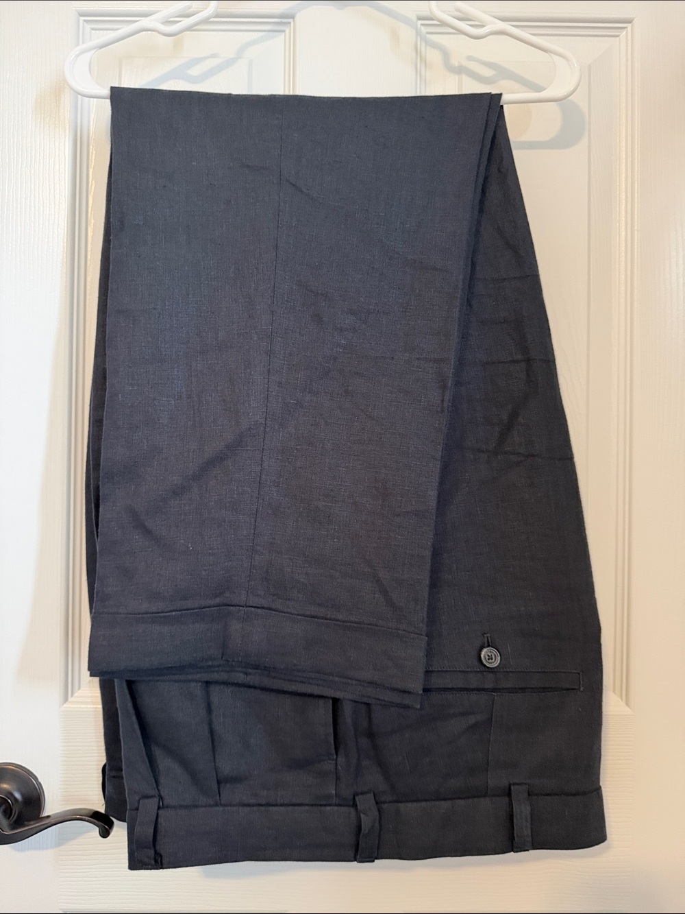 Men's Navy Linen Dress Pants